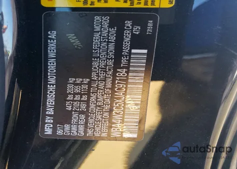 2018 BMW 430I z USA, uszkodzony, nr VIN WBA4W3C5XJAC97184